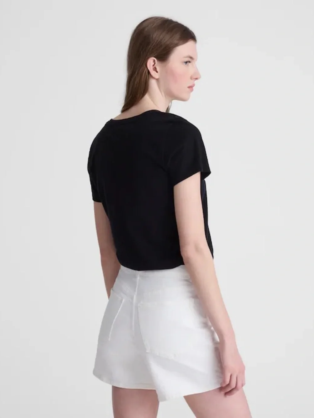 Madewell The Perfect Vintage Mid-Length Jean Short in Tile White Size 25